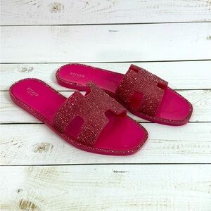 Steven New York Hot Pink Slides
